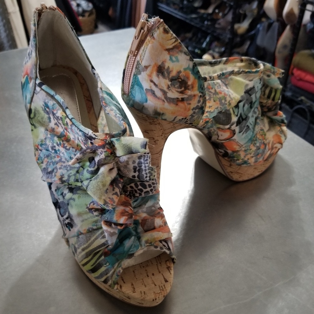 Flirty Floral Platform Heels
